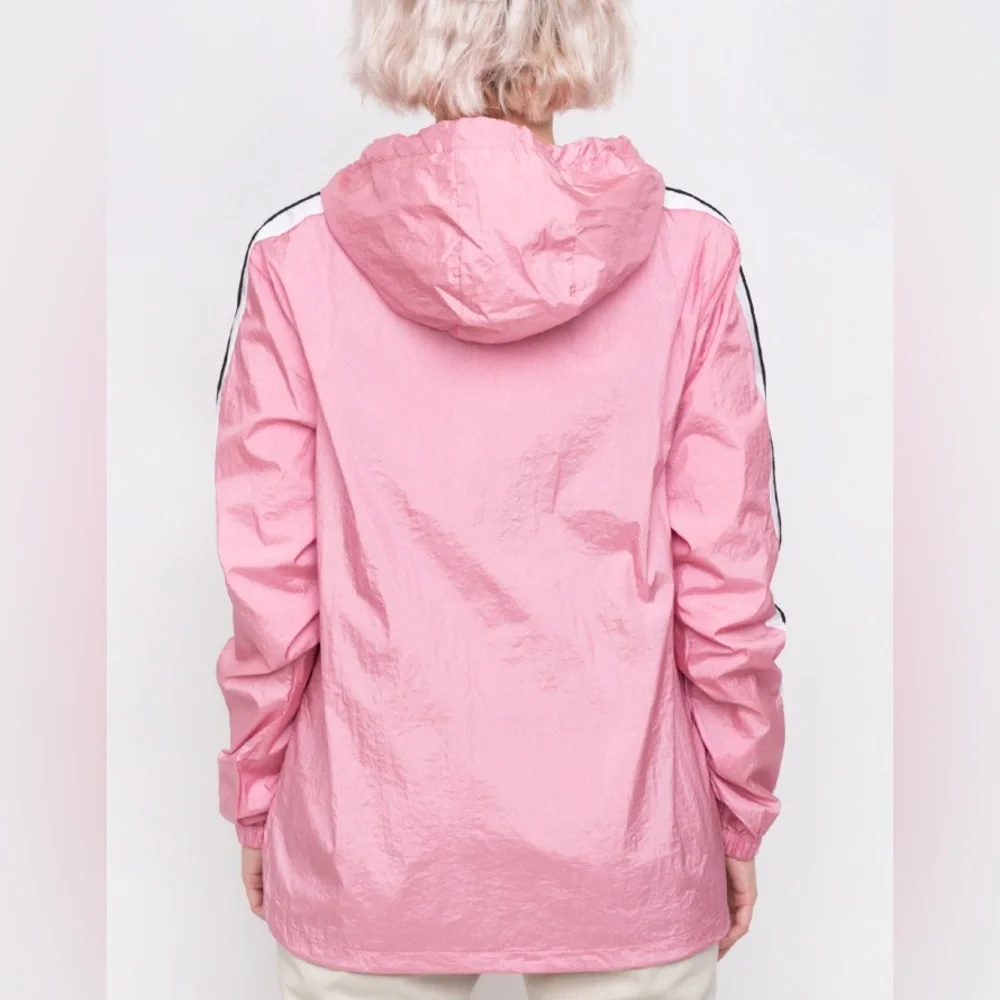 Ellesse Tonvilli Windbreaker Jacket Anorak Hoody Hooded Pink Medium Kangaroo - Picture 2 of 9